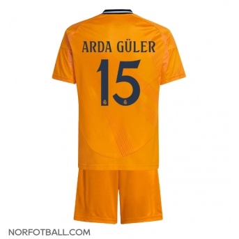 Billige Fotballdrakt Real Madrid Arda Guler #15 Replika Bortedraktsett Barn 2024-25 Kortermet (med bukser)
